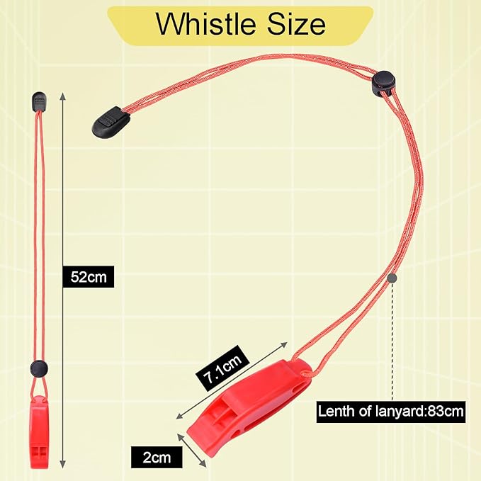 4 Pack Emergency Whistles, Loud Shrill Safety Whistle with Reflective Lanyard for Outdoor Climbing Hiking Camping Fishing Boat Kayak Life Vest Jacket Boating Water Survival Rescue Signaling (Orange)