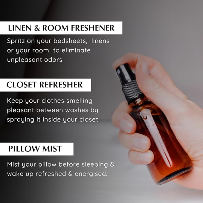 Rose Room, Linen & Pillow Spray by Aromafume | 100ml/3.38 fl oz | with Pure Rose Essential Oil | Aromatherapy Spray | Mist for Bedding, Fabrics
