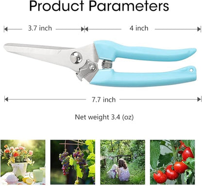 Leize Pruning Shears, Gardening Hand Pruner, Floral Shears, Strong Pruner for Flowers, Branches and Leaves (LightBlueB)