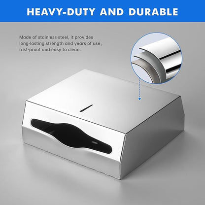 Paper Towel Dispenser Wall Mount Commercial, C Fold Multifold Hand Paper Towel Dispenser, Stainless Steel Tissue Holder(Chrome)