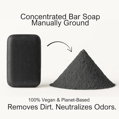 Charcoal Laundry Detergent Booster Powder – Concentrated Ground Bar Soap | Mix With Borax & Washing Soda for Deep Clean of 65 Loads | Unscented Result, Stain-Fighting, Natural, Eco-Friendly