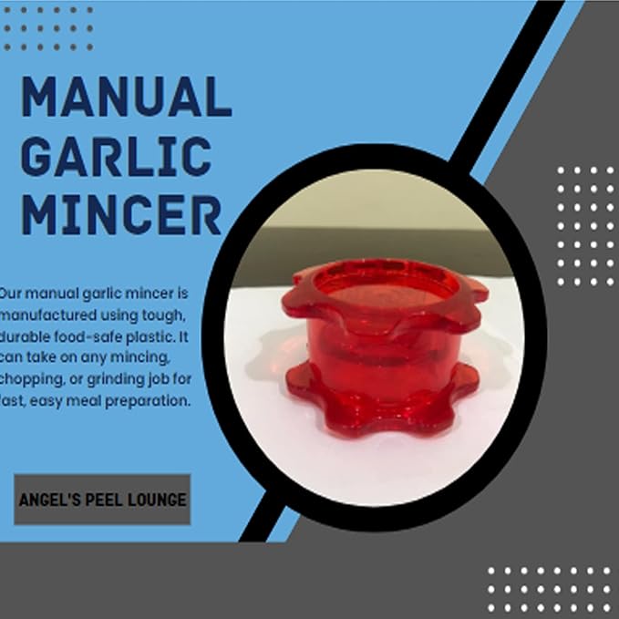 Angel’s Peel Lounge Gerlic Mincer, Manual Garlic Press for Quick Meal Preparation - Kitchen Tools for Mincing Gerlic, Ginger, Herbs, Nuts (Red Color)