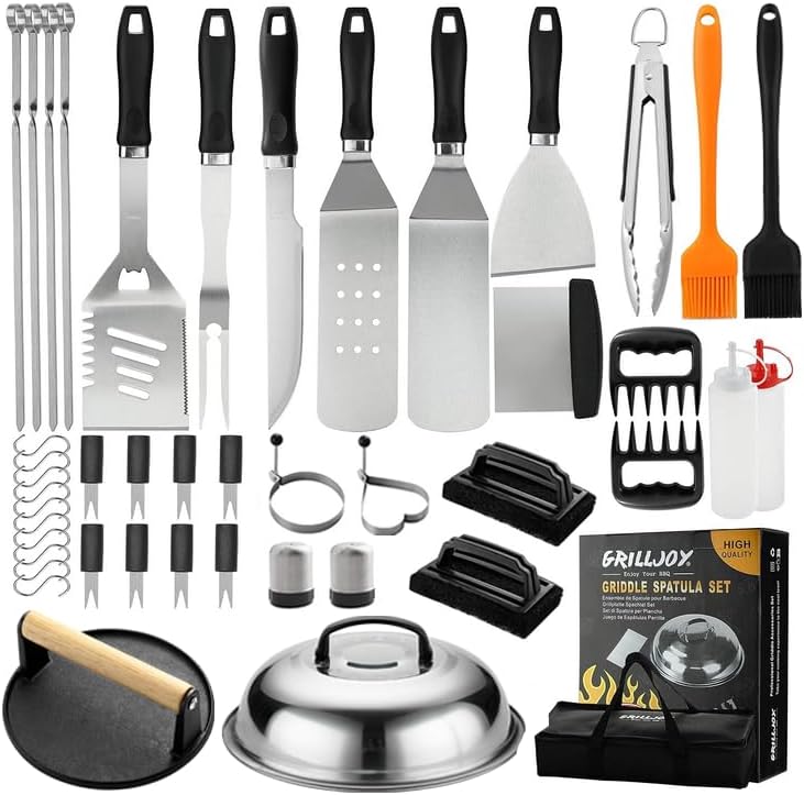 Grilljoy 46PC Griddle Tool Set – Stainless Steel Spatula Kit