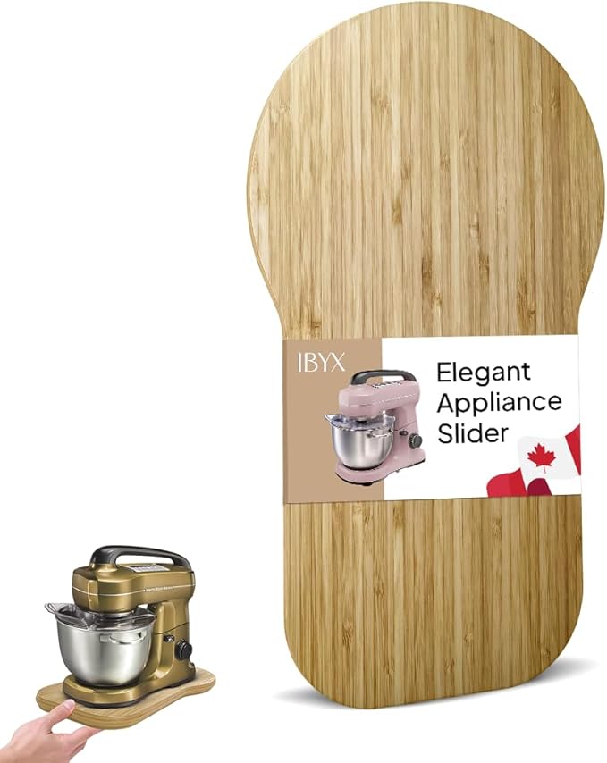 Ibyx Elegant Sliding Tray - Compatible with 4 Qt Hamilton Beach Stand Mixers and Other Heavy Appliances (Natural)