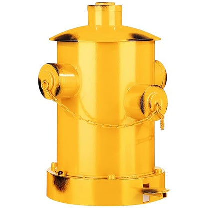 Hoolerry Fire Hydrant Trash Can Retro Creative Garbage Can with Inner Bucket Large Capacity Wrought Iron Pedal Trash Can Indoor Outdoor Waste Bins for Park Garden Kitchen Garbage (Yellow, Small)