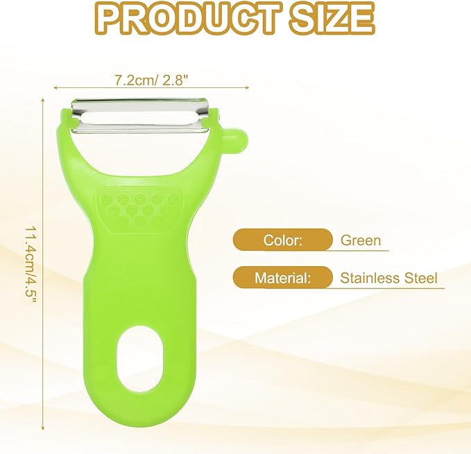 uxcell Vegetable Peeler Set, 4.5 Inch Stainless Steel Potato Peeler for Apple Fruits Green