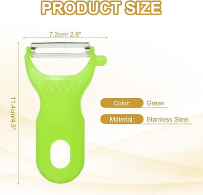 uxcell Vegetable Peeler Set, 4.5 Inch Stainless Steel Potato Peeler for Apple Fruits Green