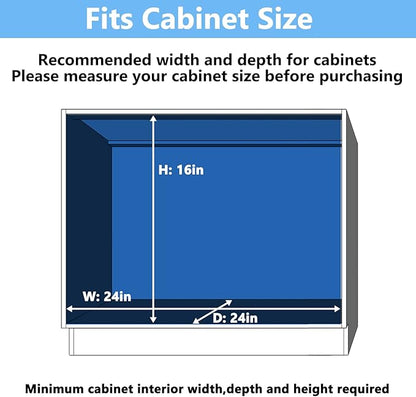 LOVMOR 2 Tier Individual Pull Out Cabinet Organizer 22½" W x 21½" D, Slide Out Kitchen Cabinet Storage Sliding Shelves