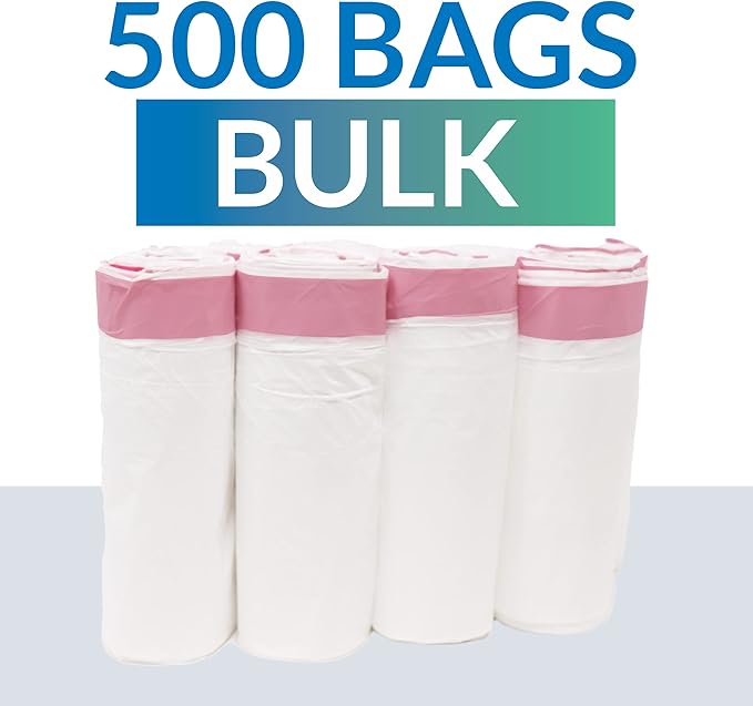 Reli. 6-10 Gallon Trash Bags Drawstring | 500 Count Bulk | 22"x23" | 6, 8, 10 Gallon Drawstring Garbage Bags | White Trash Can Liners | Small - Medium