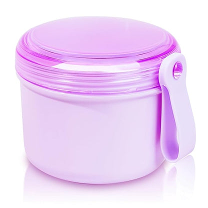 Large Denture Case, No-Leak Denture Container Cups for Soaking Full & Partial Dentures, Retainer Cleaning Box, Denture Bath Cup for Travel (purple)