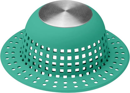 Shower Drain Hair Catcher, Bathtub Drain Cover Foldable Silicone Shower & Tub Protector for Pop-Up & Regular Drains
