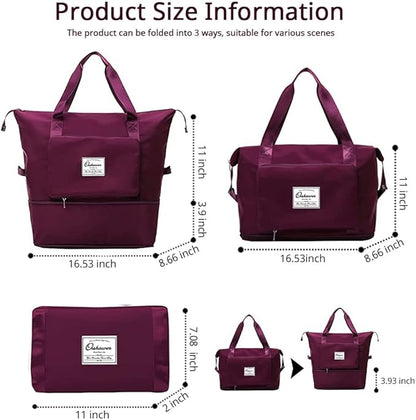 Large Capacity Foldable Travel Bag Expandable Portable Carry on Bag Dry&Wet Separation Sports Duffel Bags