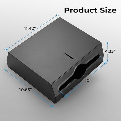 Commercial Paper Towel Dispenser for Multifold - Paper Towel Dispenser Wall Mount, Large Capacity Stainless Steel Tissue Holder, Suitable for Bathrooms and Public Places, Matte Black