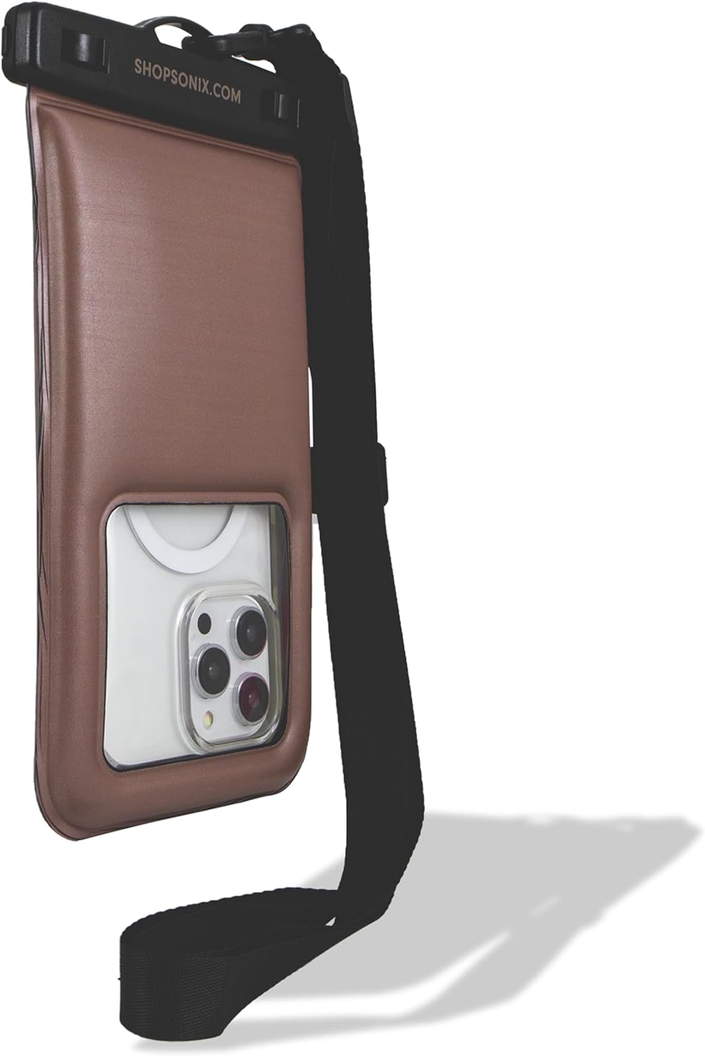 Sonix Waterproof Phone Pouch - Floating Phone Case Dry Bag w/Crossbody Lanyard - Beach Cruise Travel Essentials - Compatible w/All Devices, Touchscreen Friendly | Mocha