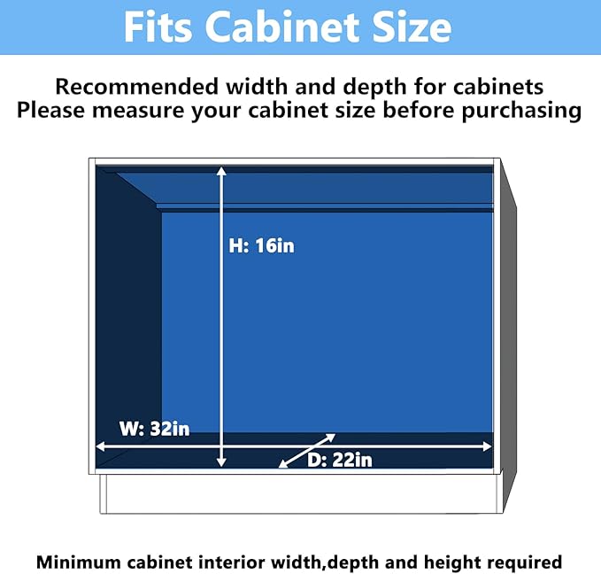 2 Tier Individual Pull Out Cabinet Organizer 31½" W x 21½" D, Heavy Duty Cabinet Pull Out Shelves, Slide Out Drawers Organization for Kitchen Cabinets Bathroom