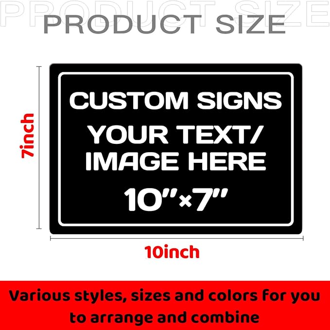 Personalized Aluminum Weatherproof Metal Signs - Custom Text & Picture, Multiple Sizes - Hazard, Garden, Custom Door & Business Signs