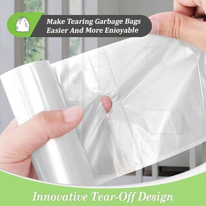 2.6 Gallon 220 Counts Strong Trash Bags Garbage Bags by Teivio, Bathroom Trash Can Bin Liners, Small Plastic Bags for home office kitchen,fit 10 Liter, 2,2.5,3 Gal, Clear