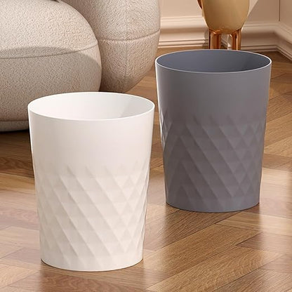 1.8 Gallon Small Trash Can 2 Pack Bathroom Garbage Can Waste Basket Recycling Bin for Dorms Bedrooms Offices Kitchens, Grey