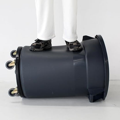 32 Gallon Outdoor Trash Can, Outdoor Trash Can with Lid and Removable Wheels, Rolling Garbage Can, Commercial Garbage Can Suitable for Restaurants, Backyards, and Garages. (2-Pack, 32 Gallon)