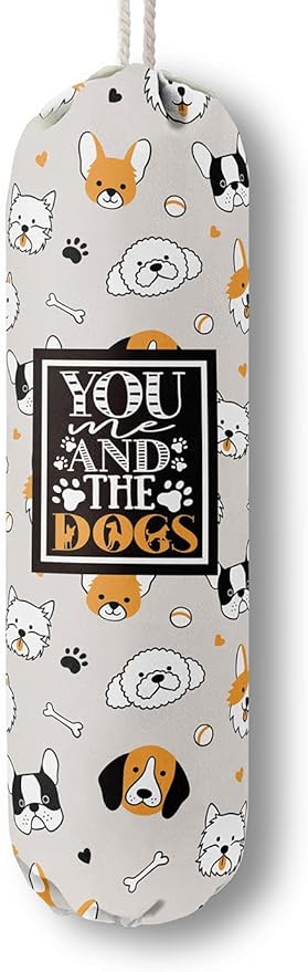 Funny You Me & The Dogs, Grocery Bags Holder Organizer For Shopping Bags, Wall Mount Plastic Bags Storage Container Dispensers, Gift For The Preferred Family And Friends