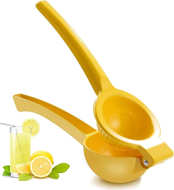 Manual Juicer Citrus Lemon Squeezer, Fruit Juicer Lime Press Metal, Professional Hand Juicer Kitchen Tool(Yellow）