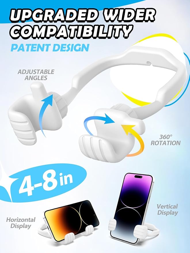 Stocking Stuffers for Men Women Teens Kids: Thumbs Up Lazy Phone Stand Holder for Desk Funny Gadgets for Teenage Boys Girls Dad Father Mother Mom Son Daughter Husband Wife Adults Gifts for Christmas
