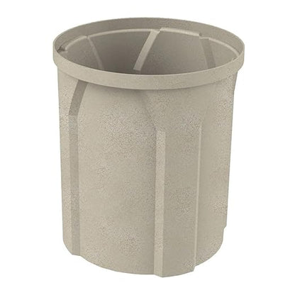 42 Gallon Circle 100% Recycled Plastic Heavy Duty Indoor or Outdoor Commercial Trash Can with Push Open Dome Lid and Internal Liner | Great for Schools and Businesses - Beige Granite