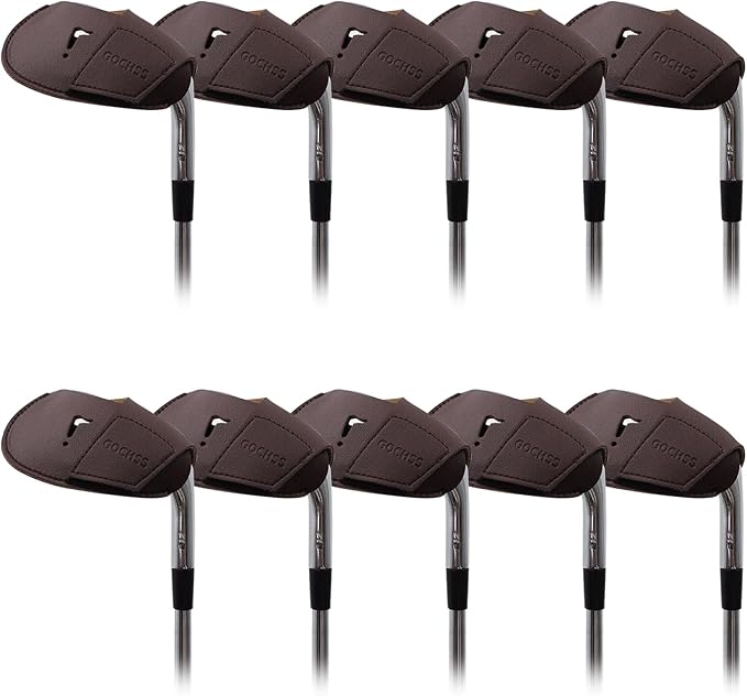 I Golf Iron Headcovers 10pcs PU Fit Both Right-Handed Clubs Golf Club Protector for Titleist Callaway Ping Taylormade Fit More Brands Golf Iron.