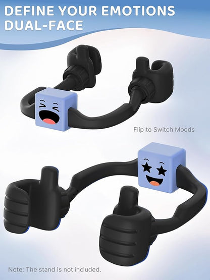 Stocking Stuffers for Teens Boys Girls Kids: Thumbs Up Lazy Phone Holder with Mood Cube Cell Phone Stand for Desk Gifts for Men Women Adults Kids Teenager Husband Wife Funny Gadgets Gift for Christmas