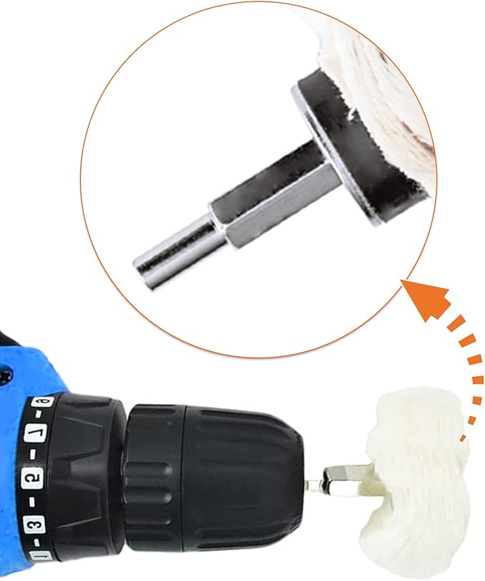 Polishing Pad Buffing Wheel Kit 17 Pack, for Drill for Metal Aluminum Stainless Steel Chrome Wood Plastic Ceramic Glass Woods Fabric Cotton Machine Jewelry etc