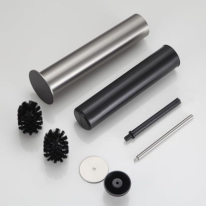 BGL Toilet Brush and Holder Set, Heavy Duty 304 Stainless Steel, Round Base and Long Handle for Bathroom Deep Cleaning, Drip-Proof, Space Saving for Storag, Stainless Steel
