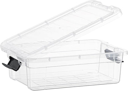 Superio Clear Storage Bins with Lids, Stackable Storage Box with Latches and Handles, Extra Small, 2 Pack 2 Quart