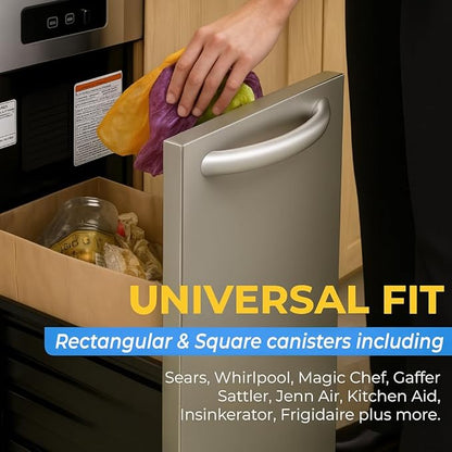 Trash Compactor Bags for Kitchen - 15 PACK - Pre-Cuffed, Super Strong & Heavy Duty Kitchen Trash Bags with Leak Proof Plastic Liner, Fits GE Model Compactors with Rectangular Containers