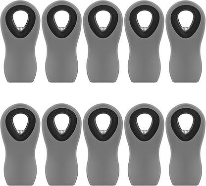 10 Pack Magnetic Chip Clips, Gray Plastic Snack Clips with Magnet for Refrigerator