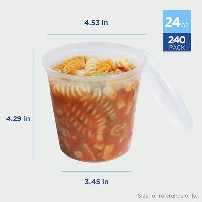 Karat [24oz - 240 ct] Clear PP Injection Molded Round Deli Containers with Lids (FP-IMDC24-PP