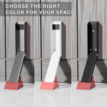 Door Stop, No Drill Door Stoppers - Kickdown Doorstop for Home, Glass Doors, & Outdoors, Easy to Install Doors with Self Adhesive Door Stopper, No Screw Flip Down Portable Door Stopper - Gray