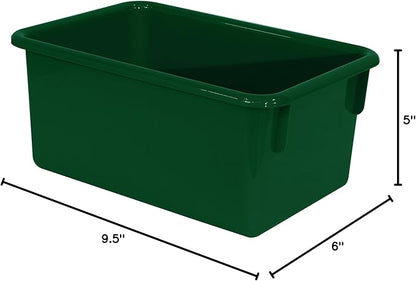 Wood Designs Cubby Storage Bin, Heavy Duty Plastic Containers for Kids Green Cubby Tray Set of 25