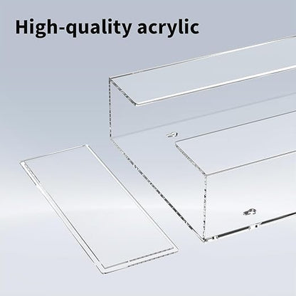 HIIMIEI Acrylic Glove Dispenser Wall Mount, Clear Plastic Glove Rack Floating Triple Gloves Box Holder 16.1'' X 10.2'' X 3.8'', Capacity Of 3 Glove Boxes