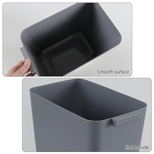 4.5 Gallon Small Plastic Waste Basket, Office Garbage Cans, 3 Packs, Gray