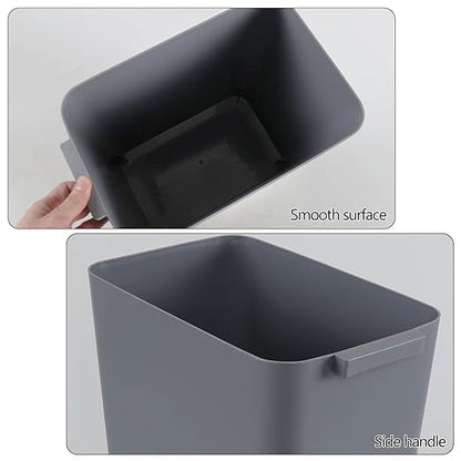 4.5 Gallon Small Plastic Waste Basket, Office Garbage Cans, 3 Packs, Gray
