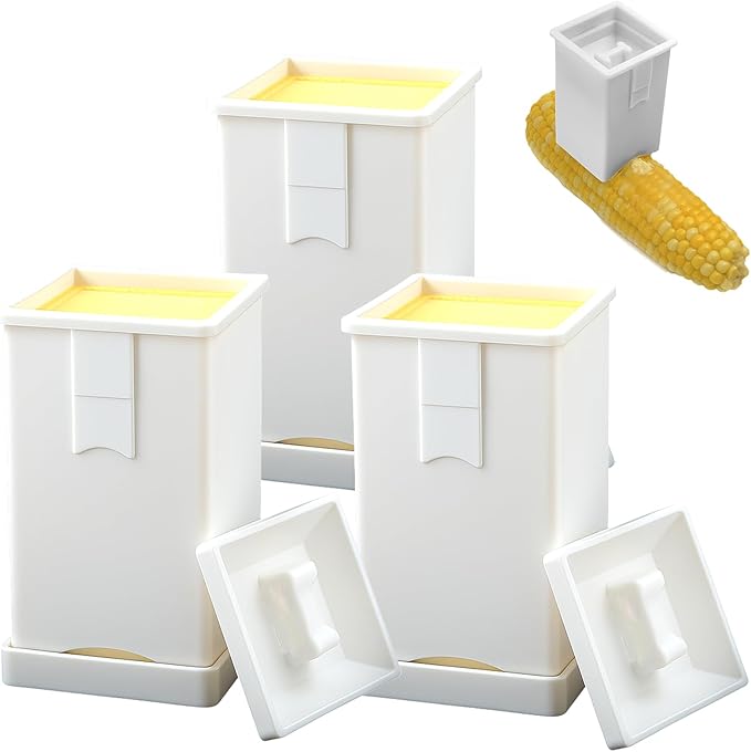 3 Pack Plastic Butter Spreader Corn Cob with Cover Butter Spreader for Corn, Bread & Cooking for Even Spread on Toast, Pancakes, Waffles & Grilling
