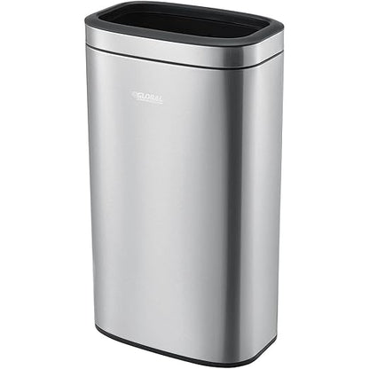 Global Industrial 8 Gallon Stainless Steel Slim Open Top Receptacle