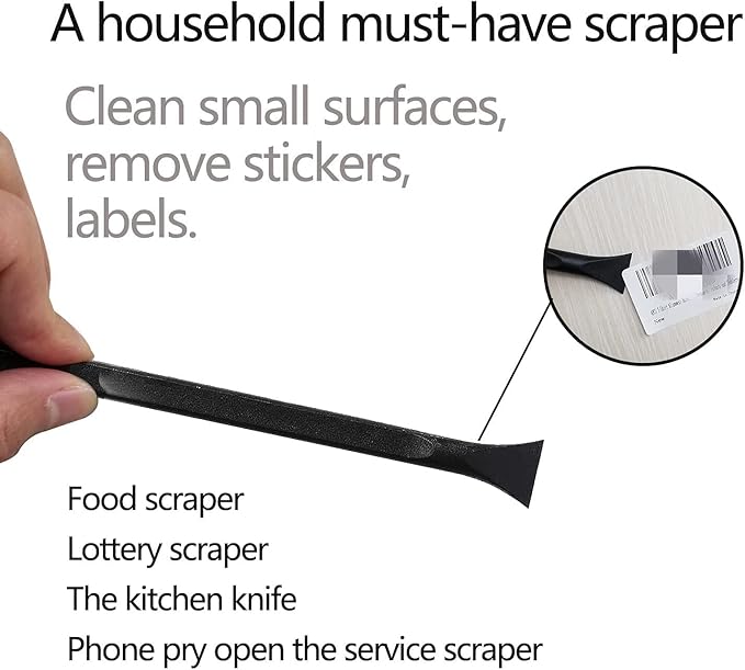 Tpyx Scraper Small Plastic Scraper Tool, Multi-Purpose Scraper Non-Scratch Cleaning Tool, Used in Narrow Spaces and Gaps, Perfect for Removing Oil stains, Labels, Food, Dirt, Paint, Etc. (3)