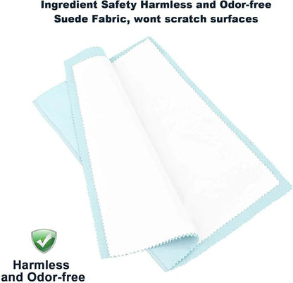 SEVENWELL Silver Polishing Cloth, Jewelry Cleaner Cloth for Sterling Silver Jewelry, Gold, Platinum, Silverware, Diamonds, Gemstones, Coins (Turquoise)