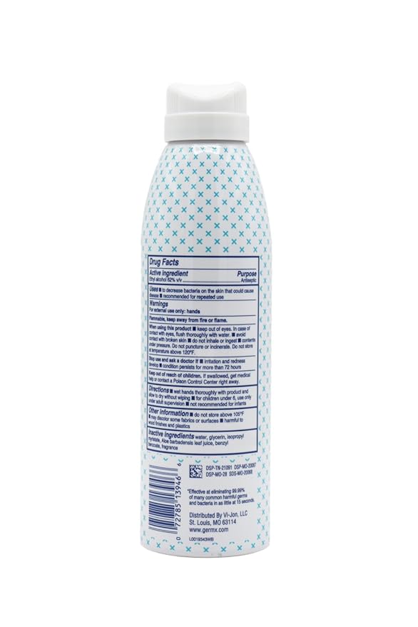 Germ-X Hand Sanitizer Spray, Non-Drying & Moisturizing with Vitamin E, Instant and No Rinse Formula, Fresh Citrus Scent, Back to School Supplies, Paraben Free, 5.5 Oz (Pack of 6)