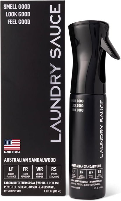 Laundry Sauce Fabric Refresher Spray Australian Sandalwood, Odor-Fighting Fabric Refresher, Fragrance and Laundry Scent, 9.8 fl oz