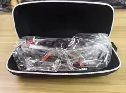 Red Frame (New) Safety Glasses Goggles for Eye Protection with Clear Anti Fog Scratch Resistant shattered Proof, Best Safety Glasses of ANSI Z87 & EN 166 with Carrying Case (1 Piece).