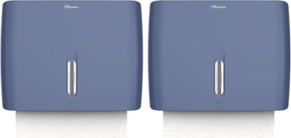 Commercial Paper Towel Dispenser Wall Mount Blue Pack of 2 Fits Multifold Paper Towels for Bathroom Kitchen Home Use