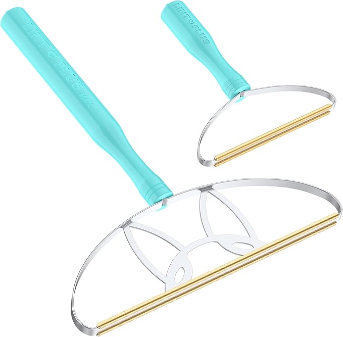 Pet Hair Removal Tool Kit-Max and Pro-by LINTPLUS(Pet Hair Remover),Cat Hair Remover and Carpet Scraper-Easy Dog Hair Remover for Carpeted Stairs & Rugs-Gets Every Hair!