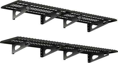 4-Pack 1.5x3FT Garage Shelving 17.7-inch-by-35.8-inch Wall Shelf Garage Storage Rack Wall Mounted Floating Shelves,Black